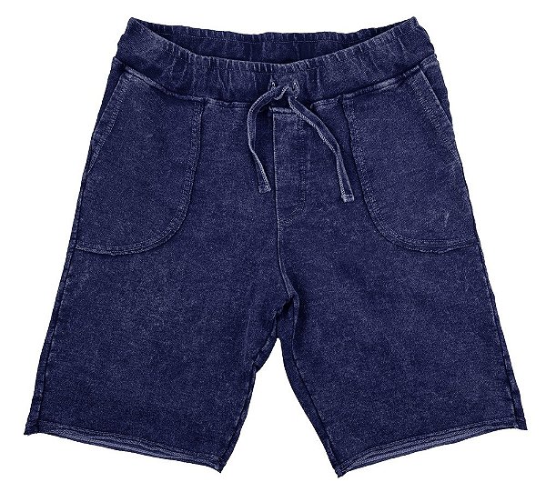 Bermuda Masculina Moletom Marmorizado Marinho