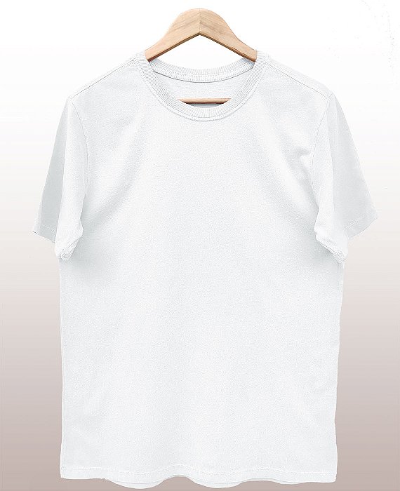 Camiseta Masculina Pré-encolhida Lisa Algodão Branca