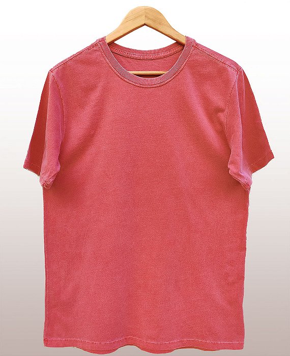 Camiseta Masculina Estonada Lisa Algodão Goiaba