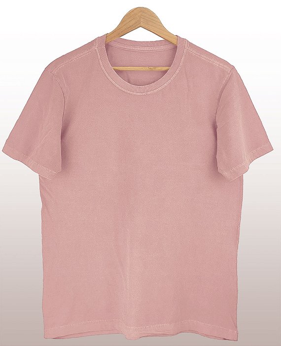 Camiseta Masculina Estonada Lisa Algodão Rosé