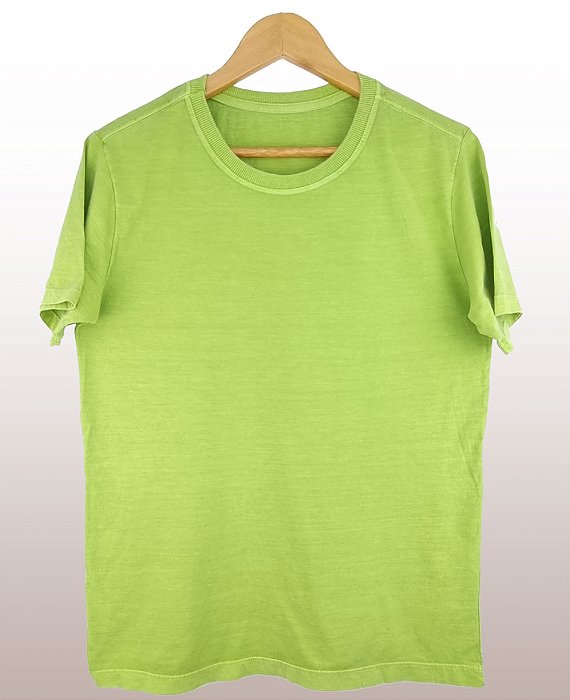 Camiseta Masculina Estonada Lisa Algodão Limão