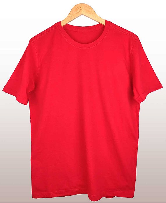 Camiseta Masculina Pré-encolhida Lisa Algodão Vermelha