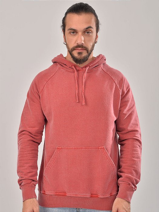 Blusa Masculina Capuz Moletom Estonado Algodão Goiaba