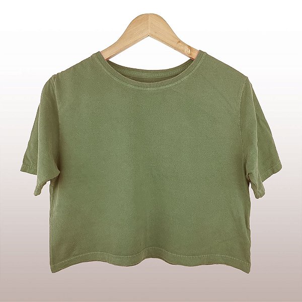 Cropped Camiseta Feminina Estonada Lisa Oliva