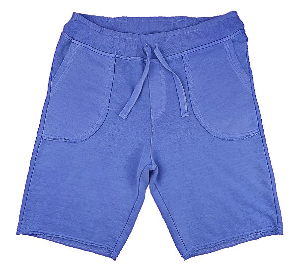 Bermuda Masculina Moletom Estonado Algodão Royal