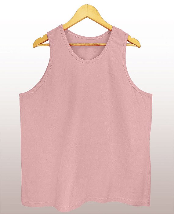 Regata Masculina Estonada lisa Algodão Rosé