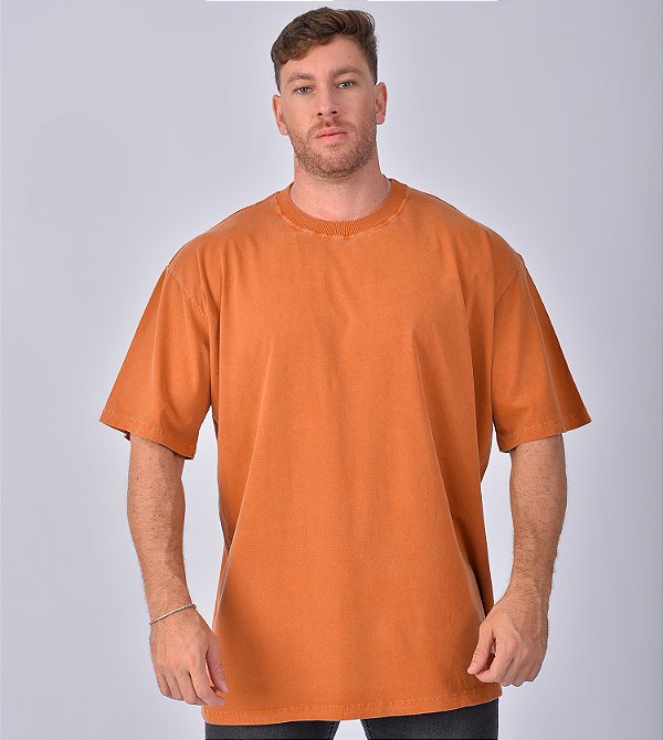 Camiseta Oversized Masculina Estonada Malha Telha
