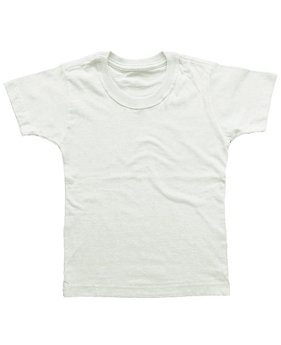Camiseta Infantil Estonada Lisa Algodão Off White
