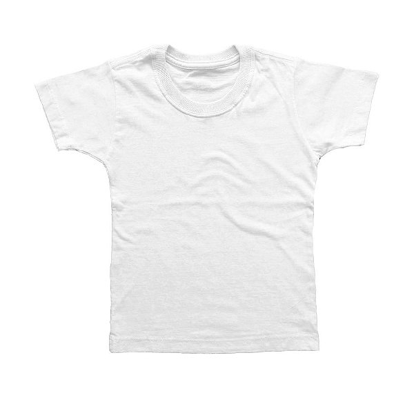 Camiseta Infantil Pré-Encolhida Lisa Algodão Branca