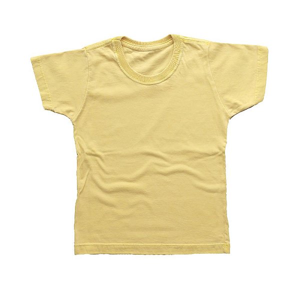 Camiseta Infantil Estonada Lisa Algodão Amarela