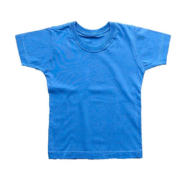 Camiseta Infantil Estonada Lisa Algodão Azul Royal