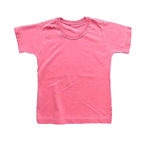 Camiseta Infantil Estonada Lisa Algodão Salmão