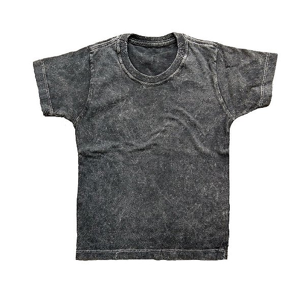 Camiseta Infantil Marmorizada Lisa Algodão Preta