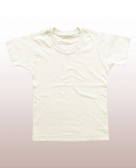 Camiseta Infantil Pré-Encolhida Lisa Algodão Marfim