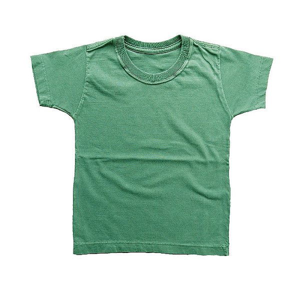 Camiseta Infantil Estonada Lisa Algodão Verde