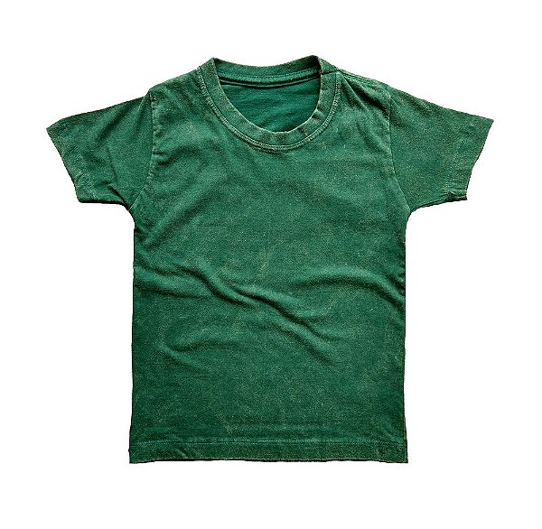 Camiseta Infantil Marmorizada Lisa Algodão Musgo