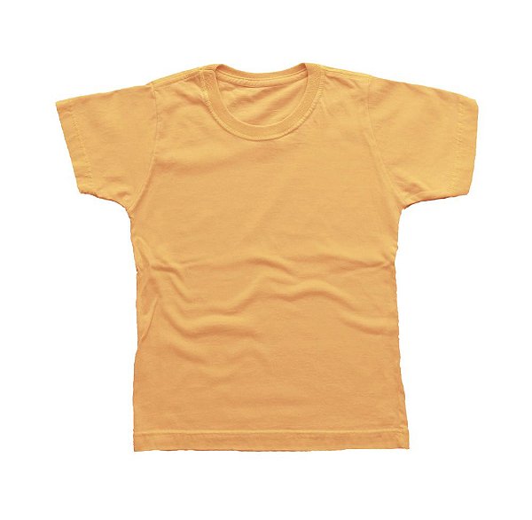 Camiseta Infantil Estonada Lisa Algodão Mostarda
