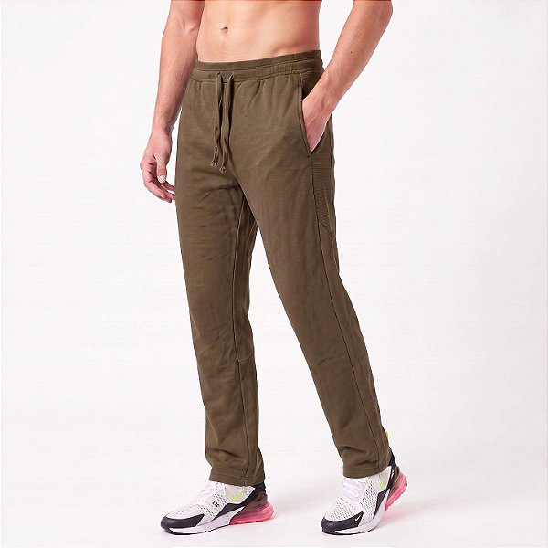 Calça Masculina de Moletom Estonada Marrom