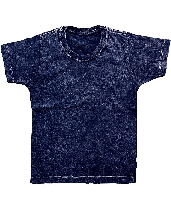 Camiseta Infantil Marmorizada Lisa Algodão Marinho