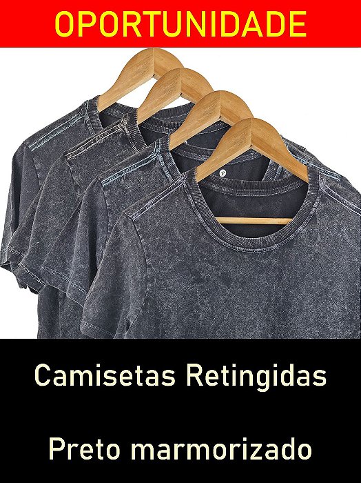 Outlet - Roupa Retingida Preto Marmorizado Oportunidade
