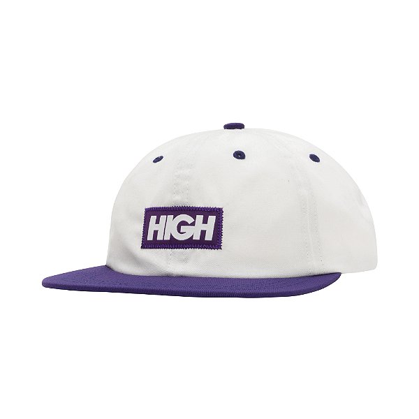 BONÉ HIGH 6 PANEL LOGO WHITE/PURPLE