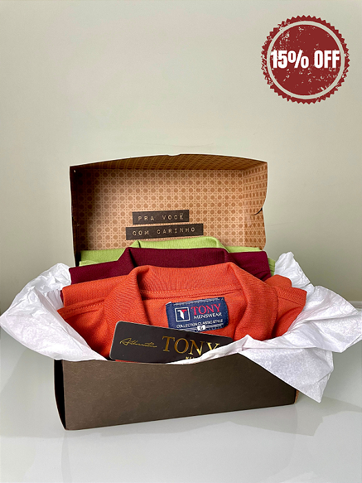 Kit 5 Pólos Piquet Premium Tony Menswear (você escolhe as cores)