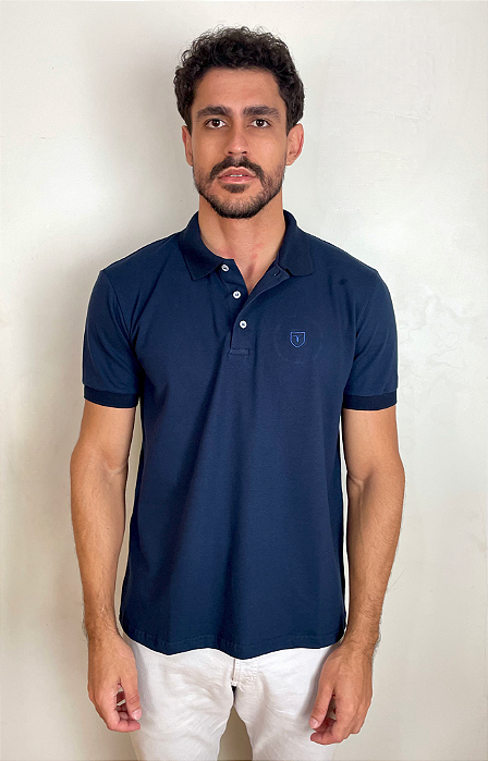 Camisa Pólo Piquet Premium Tony Menswear Azul Marinho