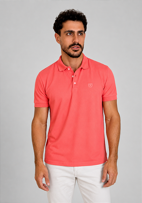 Pólo Piquet Premium Tony Menswear Salmão Intenso