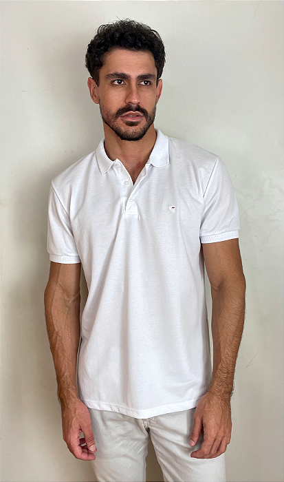 Pólo Piquet Mix Tony Menswear Branca