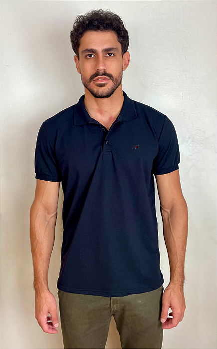 Pólo Piquet Mix Tony Menswear Preta