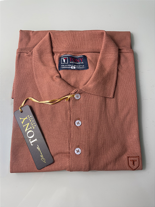 Pólo Piquet Premium Tony Menswear Rosa Chá