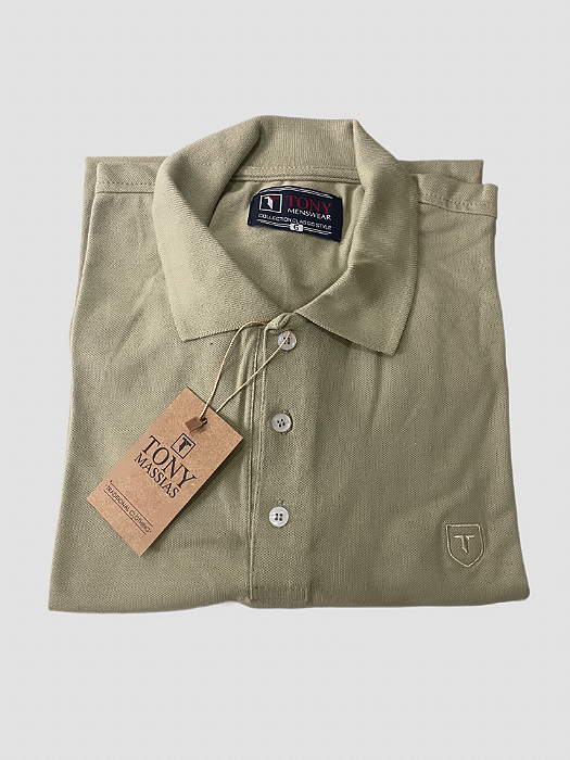 Pólo Algodão com Elastano Piquet Premium Tony Menswear Verde Claro