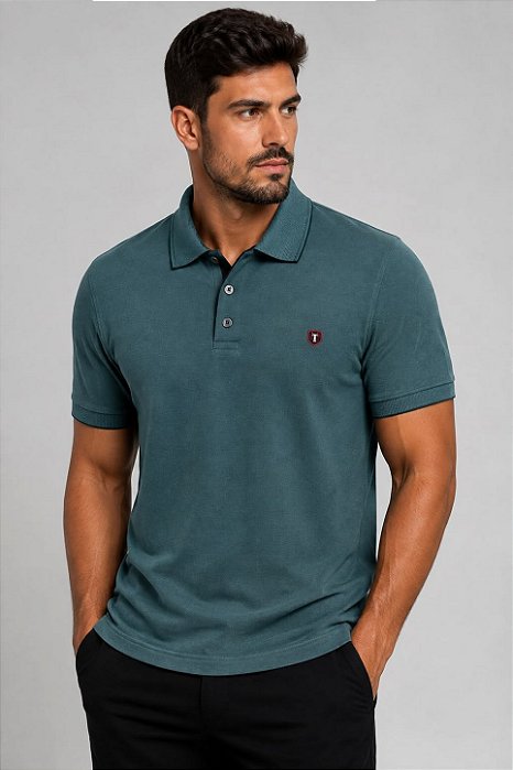 Pólo Piquet Mix Tony Menswear Verde Lisa