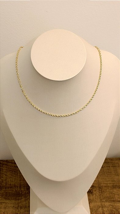 Choker Cordão Baiano 2mm 34cm - Banhado Ouro 18k