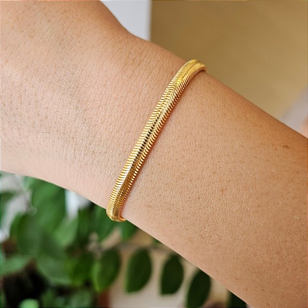 Pulseira Snake - Banhado a Ouro 18k