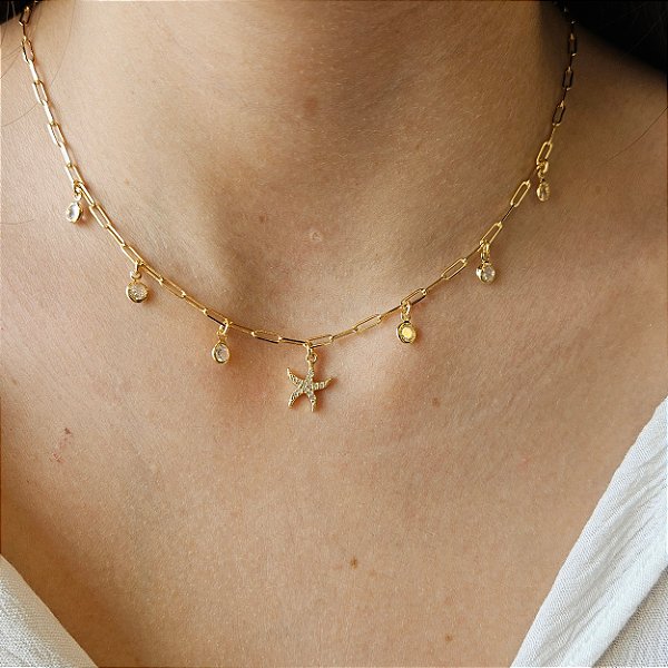 Choker Estrela - Banhado a Ouro 18k