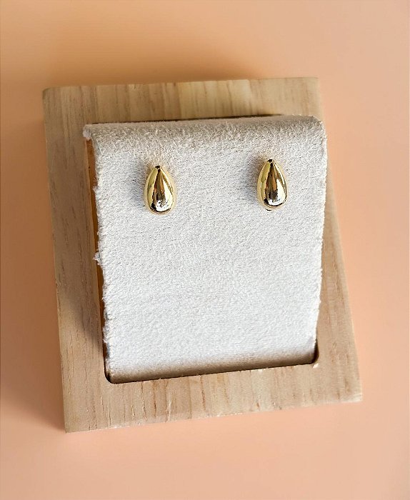 Brinco Mini Gotinha Dourada - Banhado a Ouro 18k