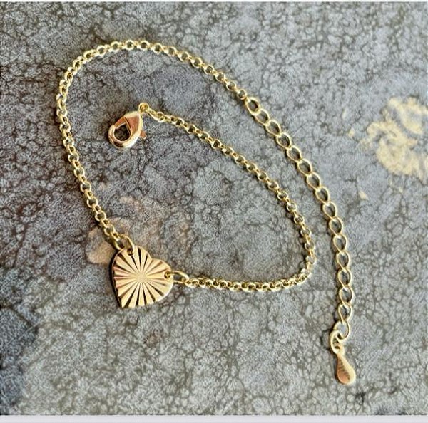Pulseira Coração - Banhado a Ouro 18k