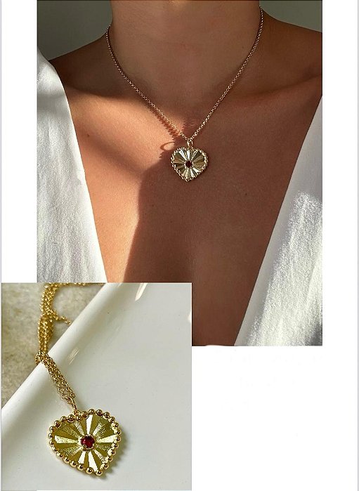 Colar Coração Luxo - Banhado a Ouro 18k