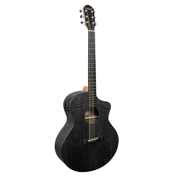 VIOLAO GIANNINI GJM CEQ SBK - ACO JUMBO MAPLE EL/AC CUTAWAY SATIN BLACK C/ BAG