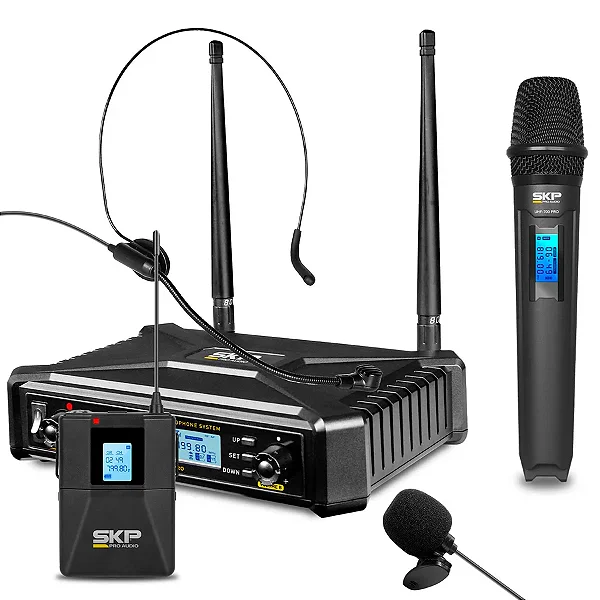 MICROFONE SEM FIO SKP / UHF-700 PRO