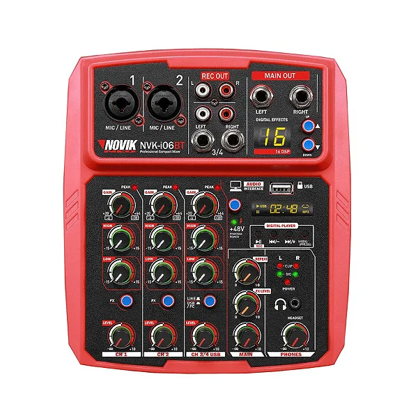 MESA NOVIK / NVK-I06BT - 6 CANAIS USB / BT / FX / RED