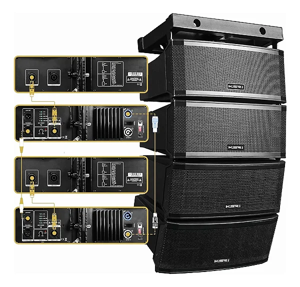 Caixa De Som Line Array Ativo Ksr Pro 1920w Rms 4 Celulas V6