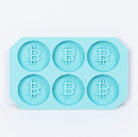 Forma para Gelo em Silicone com Desenho de Bitcoin