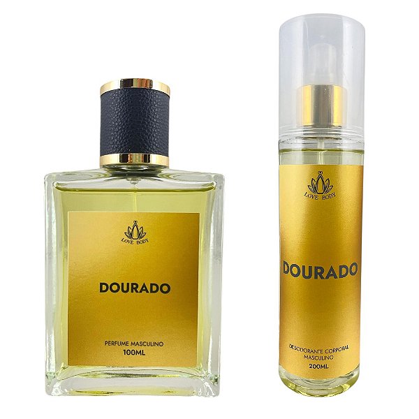 Kit Perfume 100ML + Desodorante Corporal 200ML Masculino | Dourado - Inspirado One Million ( Paco Rabanne )