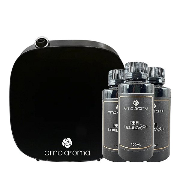 DUPLICADO - Equipamento Nebulização AB04 até 40m² Preto + 1 Refil 100ML