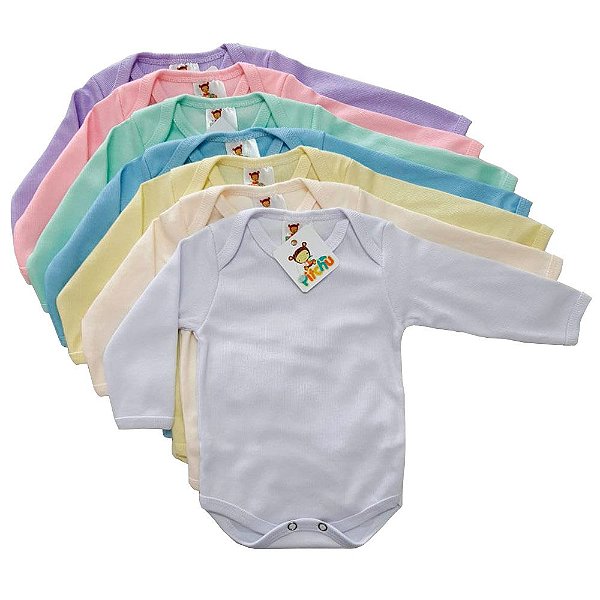 Body Bebê Manga Longa Malha Canelada - Pitchu Confecções - roupas de bebê  de 0 a 12 meses