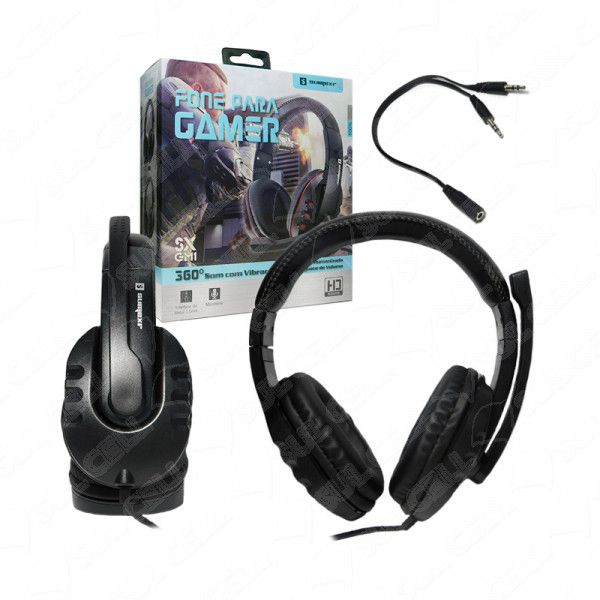 Fone de Ouvido Headset Gamer P2 c/ Controle de Volume Sumexr (SX-GM1)-S