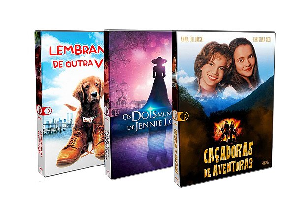 COMBO DVDS - LEMBRANÇAS DE OUTRA VIDA - OS DOIS MUNDOS DE JENNIE LOGAN - CAÇADORAS DE AVENTURAS