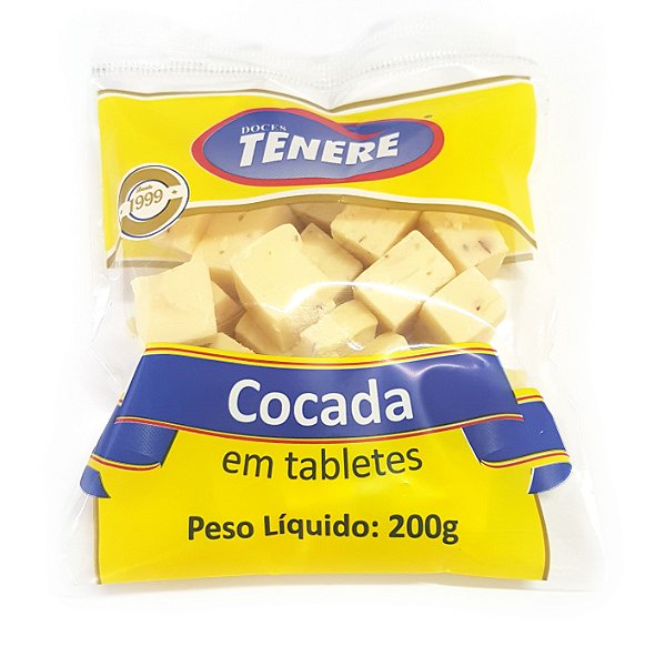 COCADA BRANCA EM TABLETES 200g - DOCES TENÉRE